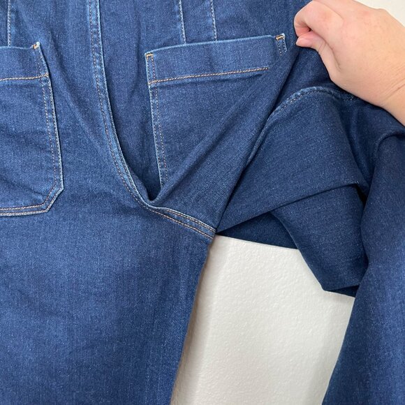 Maeve Anthropologie Wide-Leg Dark Wash Wide Leg Crop Jeans 31 raw hem - Picture 8 of 11